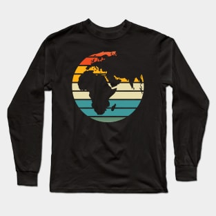 Planet Earth in Retro Colors Long Sleeve T-Shirt